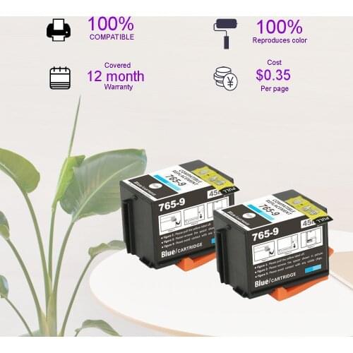 Compatible for 765-9 (2-Pack Blue) Ink Cartridge for Pitney Bowes DM425C-ML/DM425C-MM/DM450C/DM475C/3C00/4C00