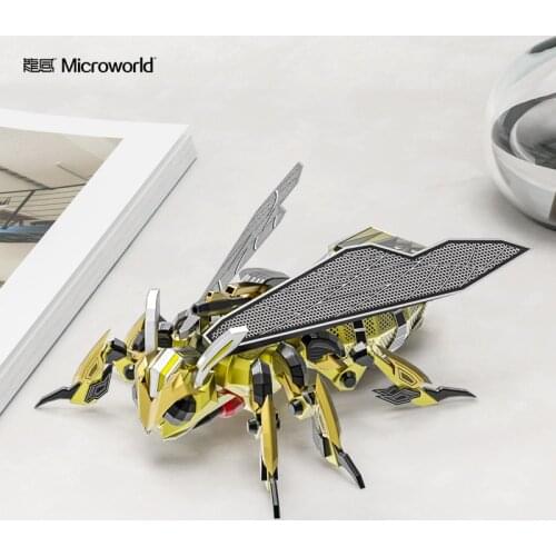 Microworld 3D Metal Puzzle Figure Toy Hornet model kits Educational kits Education Gift Toys For Children