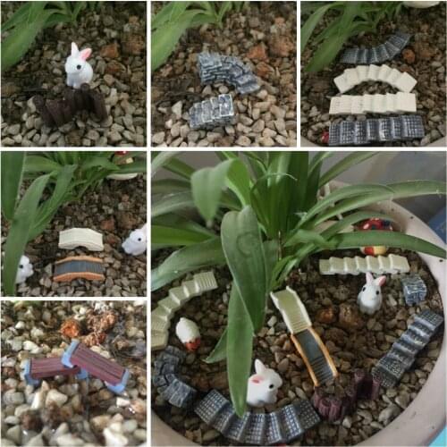 10pcs Mini Stool Bridge Ladder Miniatures Resin Craft Micro Landscape Ornaments Figures Fairy Garden Home Decoration Accessories