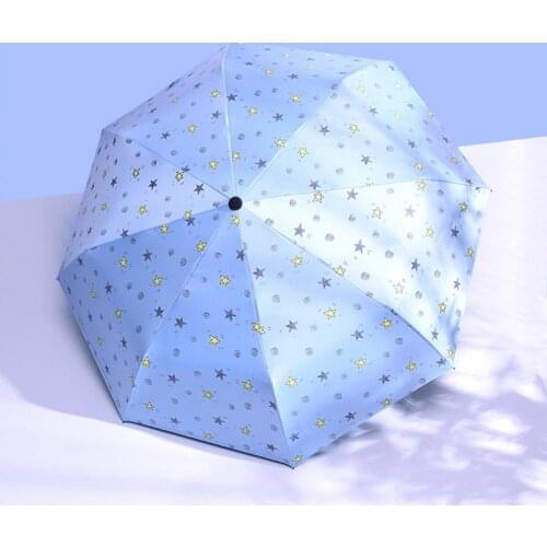 Fashion Stars Print Folding Waterproof Windproof Anti UV Mini Umbrella Parasol Waterproof Portable Travel umbrella