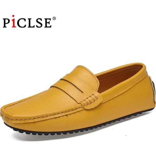 Large Size 49 Cow Leather shoes Men Loafers Genuine Leather Men Casual shoes Soft Moccasins Slip On Driving shoes For Men shoes