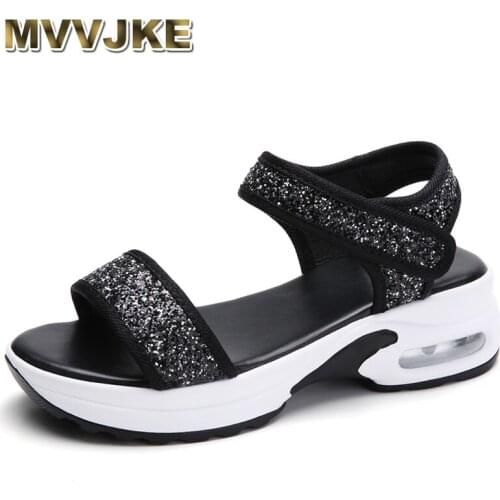 MVVJKEWomen Sandals Summer Woman Shoes 2020 Thick Rubber Bottom Shoes Open Toe Silver Platform Sandals Women Shoes Sandals Women