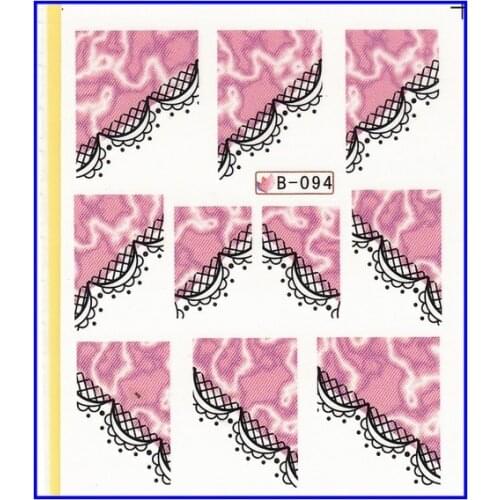 Nail Sticker FRENCH SMILE FLORAL TIGER LEOPARD SKIN RAINBOW Water Transfers Stickers Nail Decals B089-99