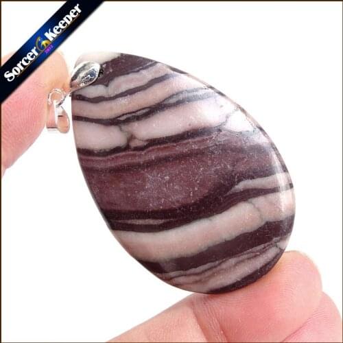 Red Zebra Jaspers Gem Stone Pendant Necklace Reiki Blessed Natural Minerals Crystal Healing Chakra Reiki WS315