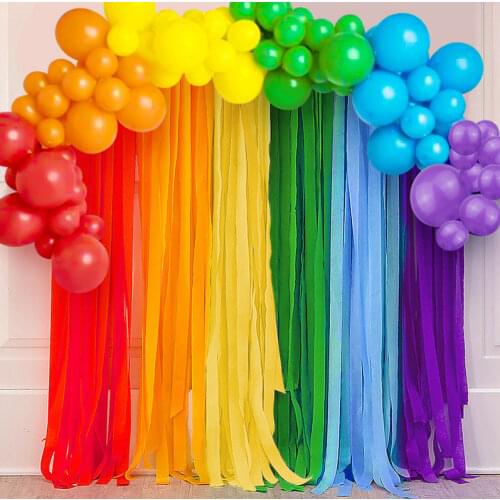 Rainbow Decorations Kids Balloon Garland Disposable Tableware set Baby Shower Girl First Birthday Wedding Decor Party Supplies
