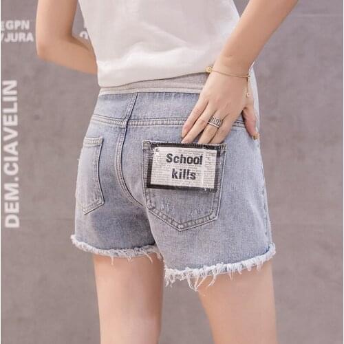 Pregnant Mommy Shorts Denim Cotton Maternity Pants Causal Stomach Lift Pants Summer Short Pant for Pregnant Women Plus Size New