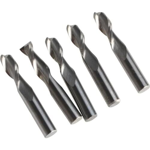 5pcs 6mm x15mm Two Flutes Spiral Cutting Bits Carbide Engraving Tools CNC Milling Cutters for Wood Carving Machine