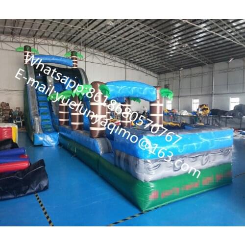 In Stock Giant Pvc Commercial Summer Game Inflatable Bouncing Water Slide Pool With Blowers