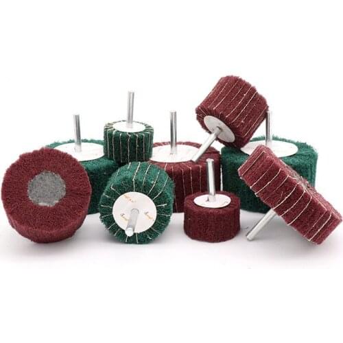 1PCS Scouring Pad Grinder Head With Shank Polishing Wheel Red/Green Color Grinding Disc Fiber Abravise Tool