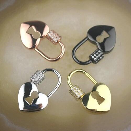 10pcs Cz screw clasp charm pendant,handmade diy fashion jewelry component clasp,cubic zirconia micro pave charm pendant