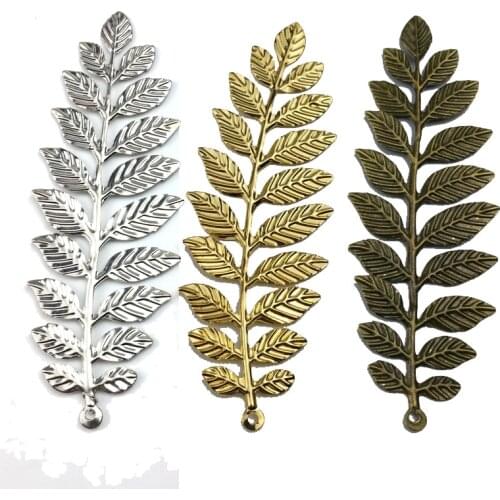 10pieces/lot 3.2x9.5cm Leafy grass metal Filigree Flower Wrap Connector Jewelry DIY Components Gift box decoration