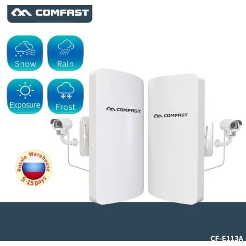 2Pcs COMFAST Outdoor WIFI CPE 300Mbps 5.8Ghz Mini Wireless AP Bridge Access Point 11dBi WI-FI Antenna 802.11a/an Nanostation