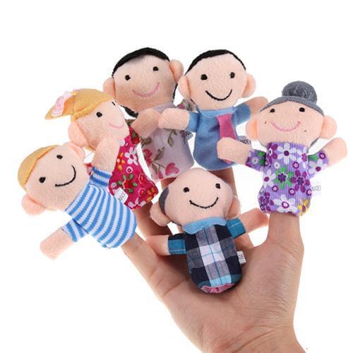 6Pcs/Set Baby Kids Family Finger Puppets Educational Story Game Hand Toys