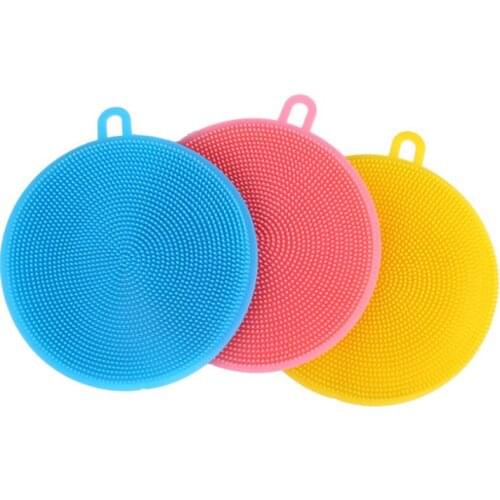 8 colors Magic Silicone Dish Bowl Cleaning Brushes Scouring Pad Pot Pan Wash Brushes Cleaner Kitchen LX7972