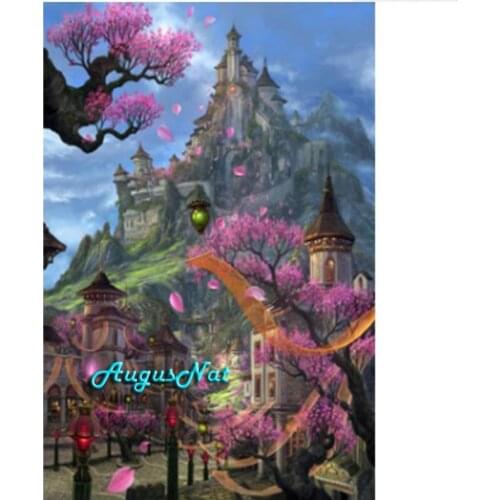 Castle diamond painting full square flower tree diamond dots cover crystal pasted scenery wall art diamond embroidery needlework