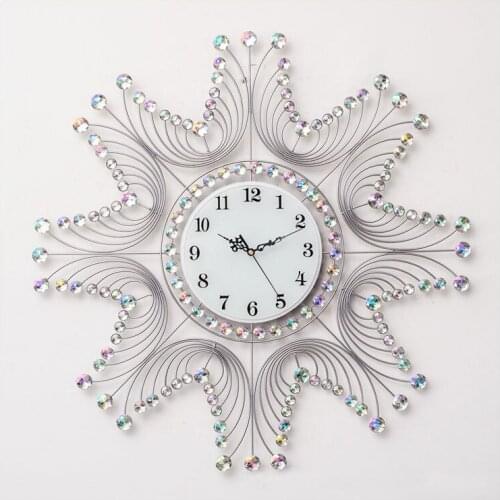 Large Wall Clock Living Room Wall Watch Simple Clocks Decoration Home Decor Iron Hanging Clock Creative Mute Quartz Clock Metal