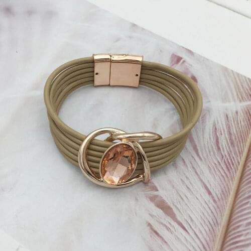 Large Crystal Noble Luxury Bracelet for Women Simple Convenient Magnetic Tube Bar Clasp Bangle 2018 New Fashion Jewelry