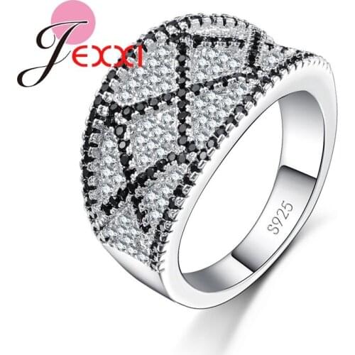 Brand Top Quality Fashion Cubic Zironia CZ Crystal Party Rings For Woman And Men 925 Silver Vintage Rings Jewellery