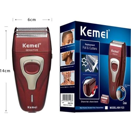 KEMEI Electric Shaver Men Electric Razor Cordless Rechargeable Beard Shaver Floating Hair Trimmer Face Care Shaving Machine 60G