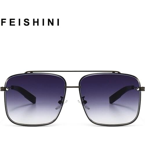 FEISHINI HOT Men Sunglasses Women Drand Design Retro Rimless Celebrity Square Sun glasses Man Fashion Goggle Eyeglasses COOL
