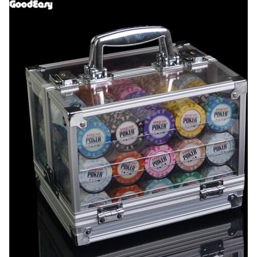 600/1000PCS/Box 14g Clay Chips Sets With Acrylic Box Casino Crown POKER 14 Colors Texas Hold'em Poker Chips Cheap Factory Price