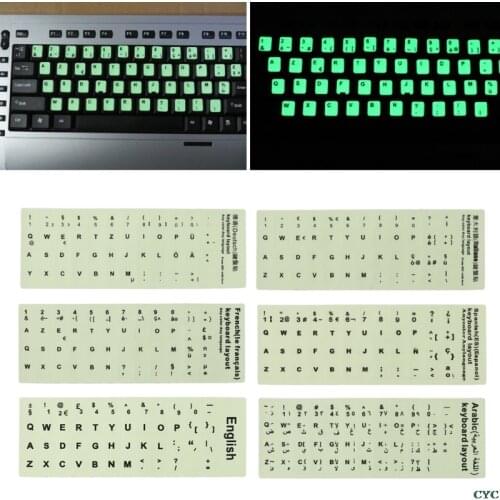 Fluorescent Keyboard Stickers Different Optional Language Luminous Waterproof Keyboard Protective Film