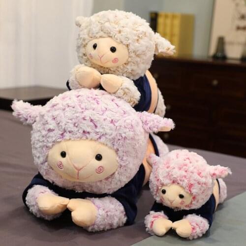 Simulation Cute baby purple sheep plush Stuffed toy sleeping pillow childrens doll large doll Stuffed Animals girl holiday gift
