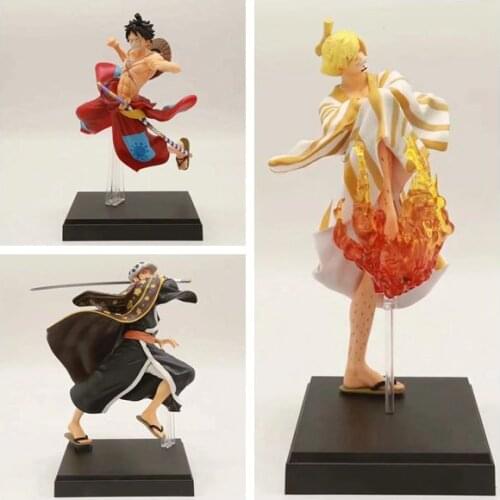 18cm OnePiece Kimono Luffy Shanzhi Trafal Plus Battle Edition Action Humanoid Model Boxed Doll Collection Childrens Gifts Unisex