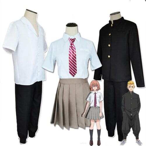 Tokyo Revengers Tachibana Hinata Anime Cosplay Costume JK School Outfits Shirt Tie Skirt Socks Suit Halloween Clothes
