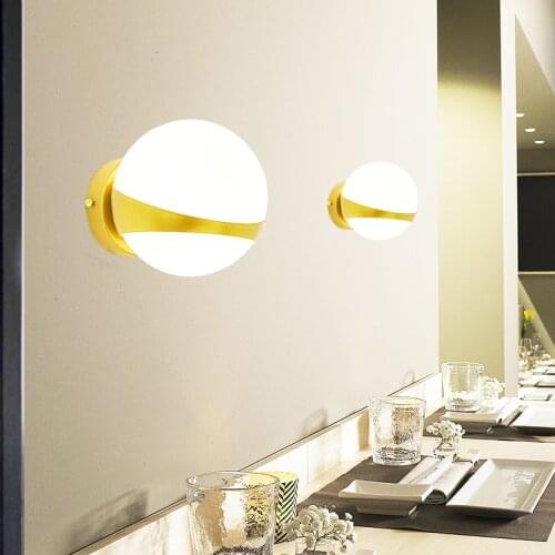Creative Simplicity Nordic Bedroom Bed Header Ball Lamps Personality Modern Hotel Street Lamp Storefront Decorative Wall Lamp