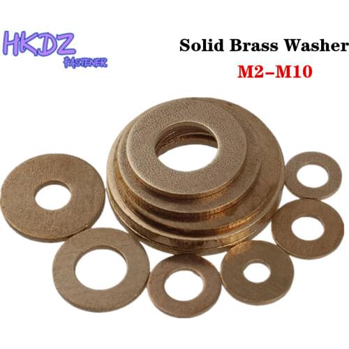Thickness 0.4/0.5/0.8/1/1.2mm M2 M2.5 M3 M4 M5 M6 M8 M10 M12 M14 M16 M18 M20 Brass Washer Brass Flat Washer