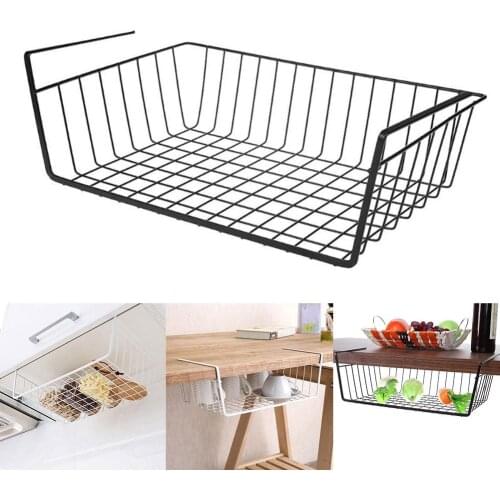 Metal Cupboard Cabinet Organizer Rack Holder Hanging Under Shelf Storage Basket Closet Holders Multifunctional Storage Rack