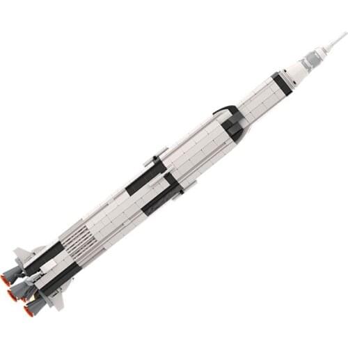 MOC Space Series Apollos 11 Saturn V Rocket Lunar Building Blocks Bricks City Aerospace DIY Model High-tech Toys For Boys Gifts