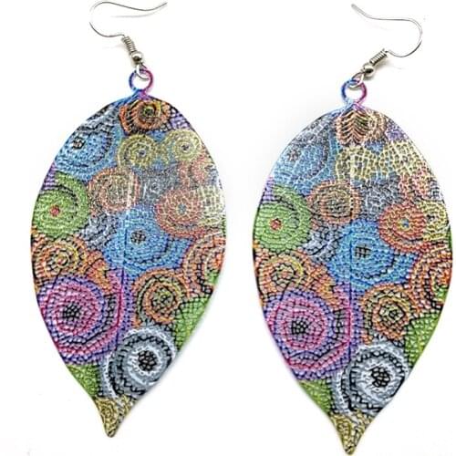 Trendy Leaves Shape Drop Earring For Women Vintage Leaf Drop Korean Boho Hollowed-Out Modern Jewelry 2020 New Big Earrings