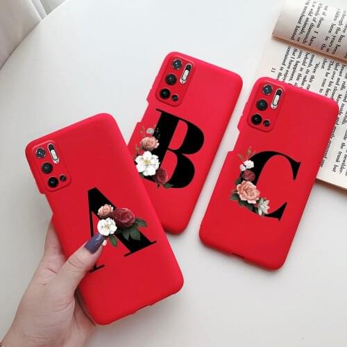 For Xiaomi Redmi Note 10 5G Case Letter Monogram Flower Soft Silicone Back Cover For Xiaomi Redmi Note 10 Note10 5G Phone Cases