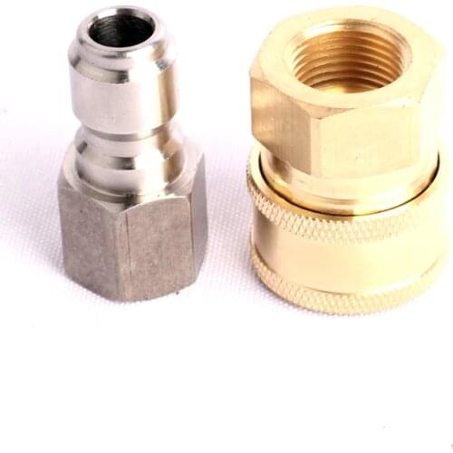 A Set 3/8 Inch High Pressure Brass Quick Connector Garden Irrigation Fittings Water Connector Water Gun Copper Adapter