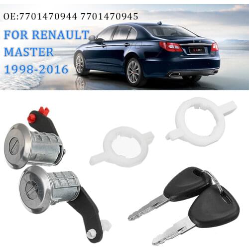 New Left Right Car Door Lock Barrel Cylinder with 2 Keys for RENAULT MASTER 1998-2016 OE 7701470944 7701470945