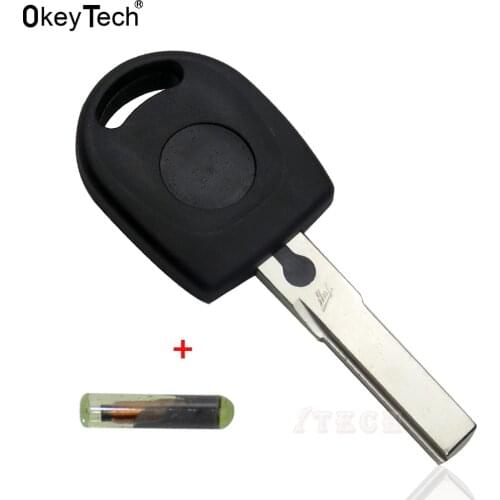 OkeyTech 1PC Transponder Key Case Chip ID48 For VW Volkswagen Passat for SEAT Ibiza Leon for SKODA Octavia Auto Key Cover