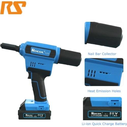 ROCOL Outdoor Operation Portable, Convenient 2.4-6.4mm Hand Battery Rivet Gun