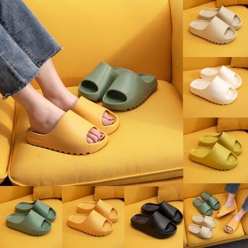 2021Sandals Couple Men and WomenThicken Summer Slippers Female Solid Color Home Indoor Shoes Serrated Edge Breathable Flip Flops