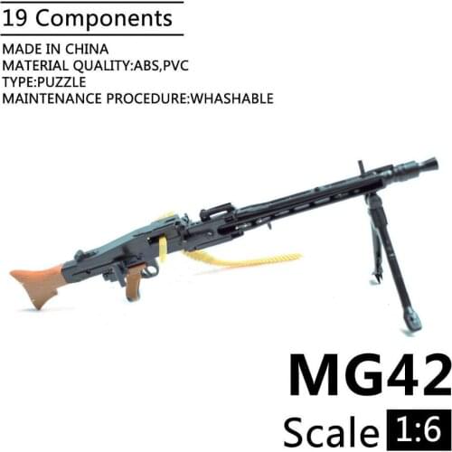 1:6 MG42 General Purpose Machine Gun Assembling Gun Model Assembly Plastic Weapon For 1/6 Soldier Military Building Blocks Toy
