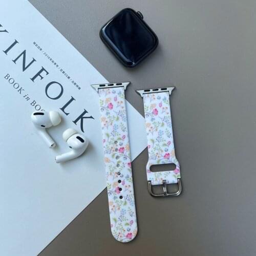 Ins Lavender flower Strap 20mm 22mm Silicone Band for Samsung Galaxy Watch Active 2 Active 3 Gear S2 Watchband Bracelet Strap