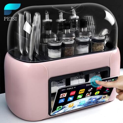 PEISI High Capacity Store Kitchen Storage Rack Closed And Waterproof Plastic Storage Containers Home Kitchen Storage Accessory