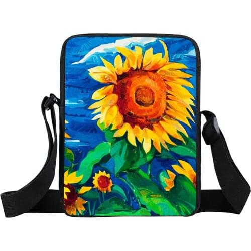 Van Gogh Sunflowers Mini Messenger Bags Women Handbags starry night sunflower Shoulder Bag Boys Girls Crossbody Bags Small Totes