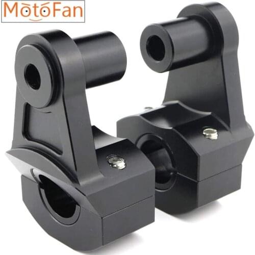 Universal Anodized 2 Inch Pivoting Motorcycle Heightening Handlebar Riser For 7/8" 22mm and 1-1/8" 28mm fat Handle Bars Clamp