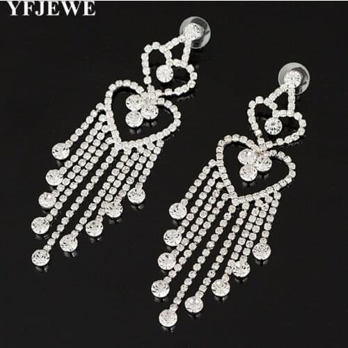 YFJEWE New Elegant Leaf Shape Drop Earrings Statement Tiny CZ Rhodium Plated Noble Bridal Wedding Dangle Brincos Jewelry