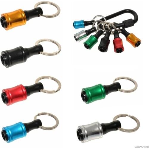 1/4inch Hex Shank Aluminum Alloy Screwdriver Bits Holder Extension Bar Drill Screw Adapter Quick Release Keychain F18 Dropship