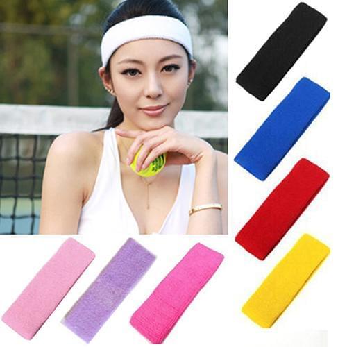 1Piece Quality Cotton Sweatband Sports Unisex Sweat Headband Runnning Basketball Yoga Hair Band Elastic Head Band Sport Safety