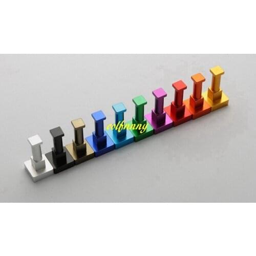 100pcs/lot Aluminum DIY Square Towel Wall Hook Nail Bathroom Kitchen Clothes Key Hat Rack Bag Hanger Holder