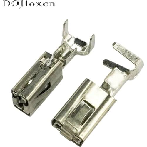 20/50/100/200 Pcs 6.3 MM Automotic Wiring Female Terminal Tinned Copper Big Square Terminal Plug Socket 1241414-1/1241416-1